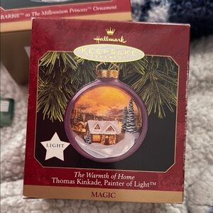 Hallmark Gold and Brown Holiday Ornament with Winter Scene